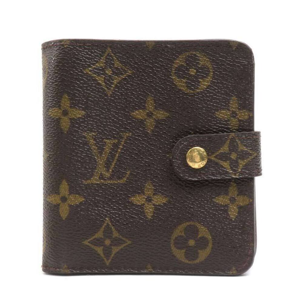 Louis Vuitton Compact Zip Bi fold Wallet Canvas Brown
